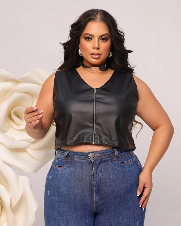 CROPPED COURO CURVE GIULIA