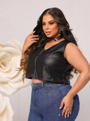 CROPPED COURO CURVE GIULIA